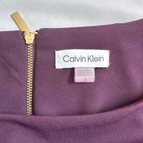 CALVIN KLEIN Chiffon Bell Sleeve Sheath Dress - Picture 7 of 8